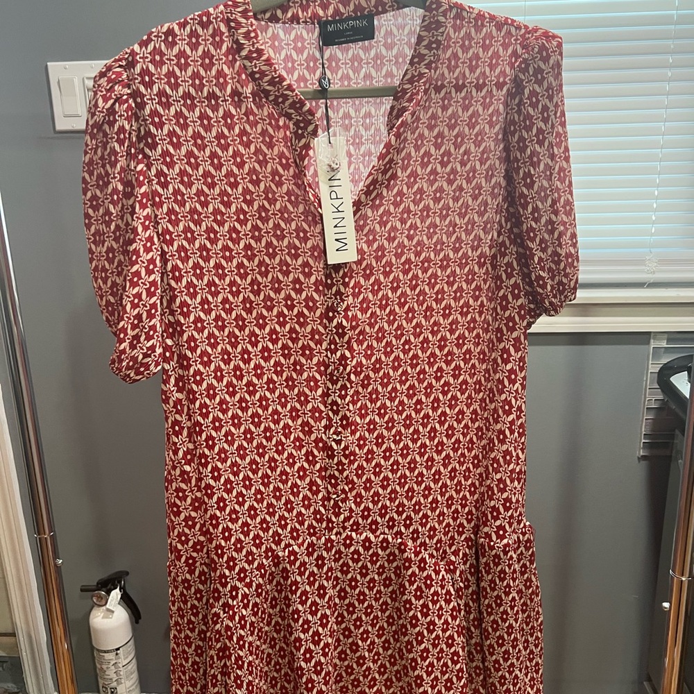 MINKPINK Annie Puff Sleeve Mini Dress